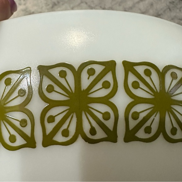 Pyrex 4 qt Autumn Floral/Square Flower Verde - Picture 7 of 13